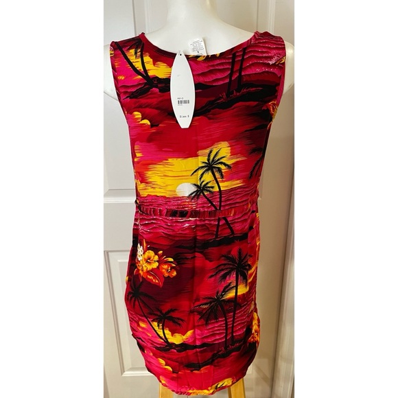 Palmwave Hawaii Womens Size Small Rayon Sundress Red Yellow Surfing Floral Print - Picture 5 of 7
